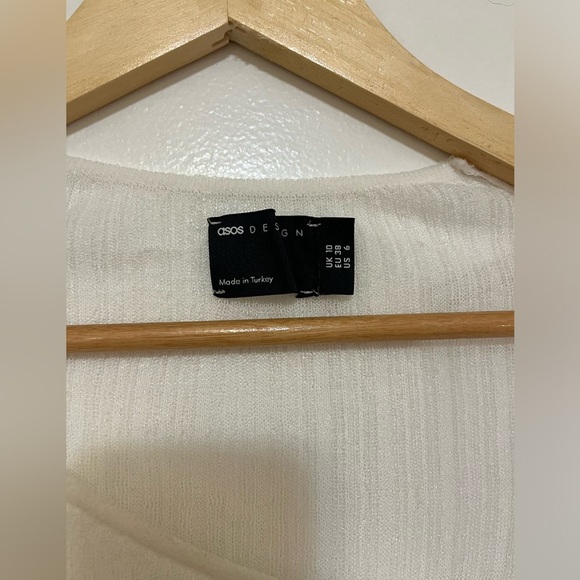 Sheer knit top with asymmetrical neckline - Picture 7 of 10